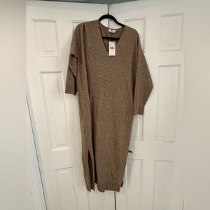 Mango Brown Sweater Midi Dress